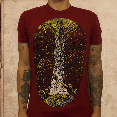 100 Years of Solitude - dark red - discharge inks - unisex