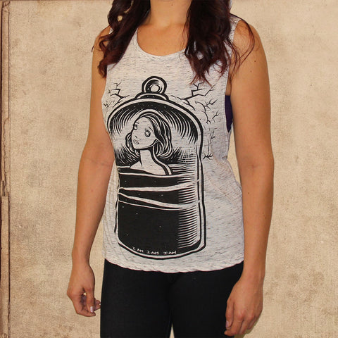 the Bell Jar - women's relaxed fit tank - white marble