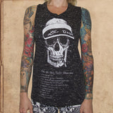 Fear & Loathing - women's relaxed fit tank - black slub - only S/M left