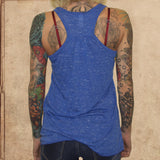 Slaughterhouse Five - Vonnegut - Everything was beautiful - women's relaxed fit racerback tank - blue