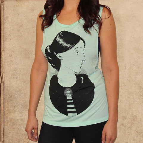 To the Lighthouse Virginia Woolf - women's relaxed fit tank - mint green