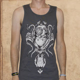 20k Leagues Under the Sea Tank Top - charcoal - discharge inks - only 2 S left