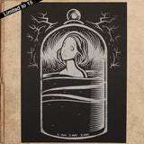 the Bell Jar - silkscreened poster 18x24 - limited to 15