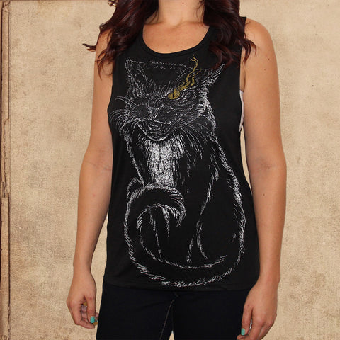 the Black Cat - Poe - women's relaxed fit tank - black