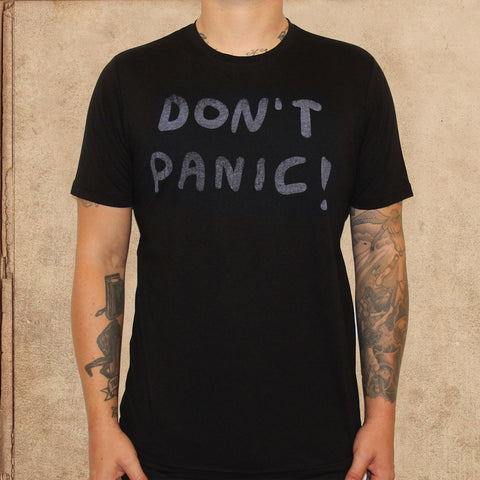 Don't Panic! - Hitchhikers Guide - discharge inks - unisex - poly cotton