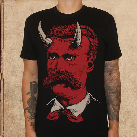 Friedrich Nietzsche - God is Dead - discharge inks