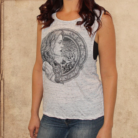 Alice in Wonderland - women's relaxed fit tank - white marble