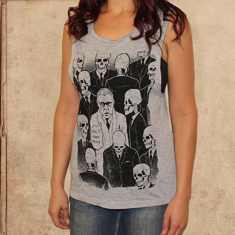 Sartre - Hell is other people - women's relaxed fit tank - heather grey