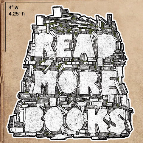 Die Cut Read More Books Sticker 4" x 4.25"